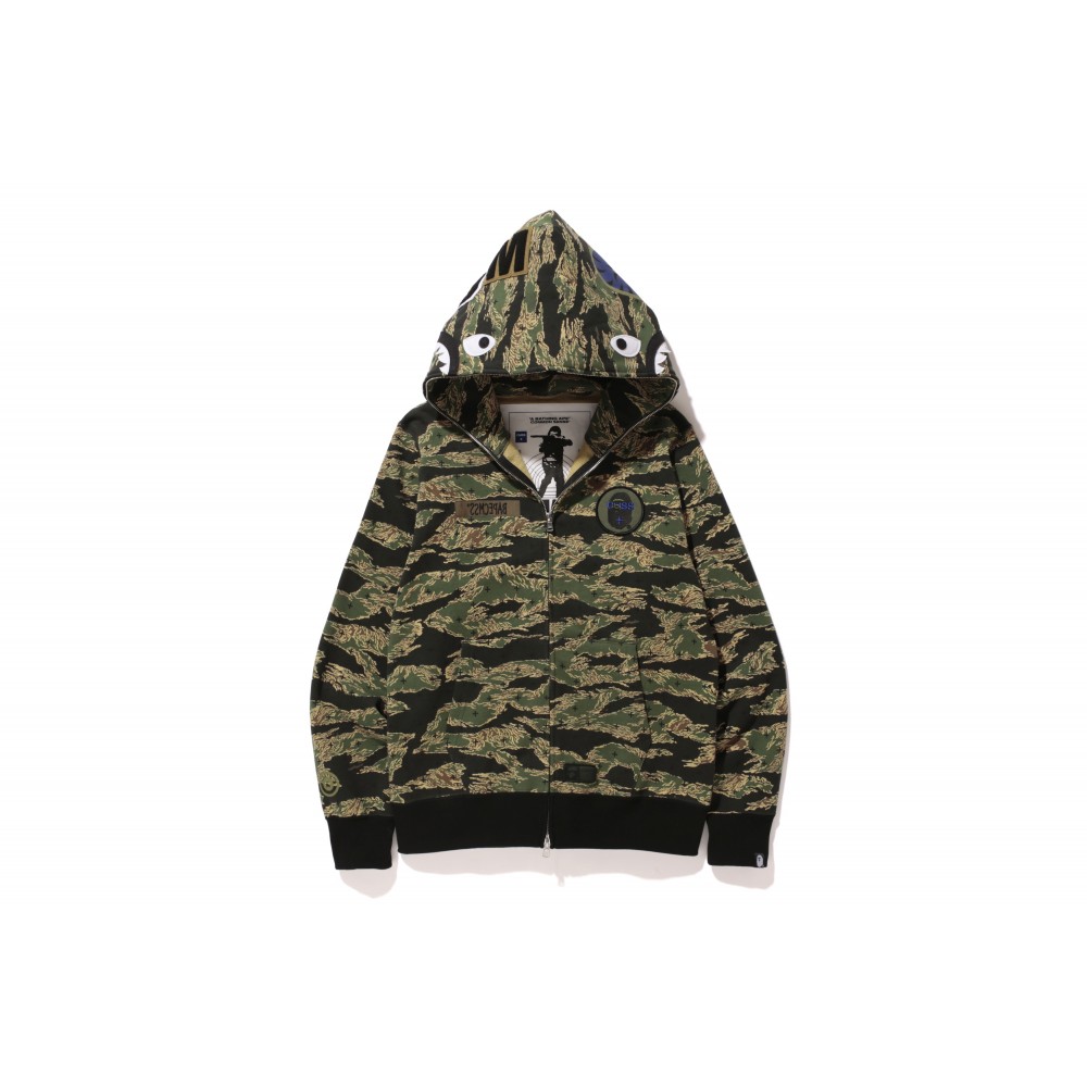 TIGER CAMO BAPE CMSS SHARK FULL ZIP HOODIE | MADNESS